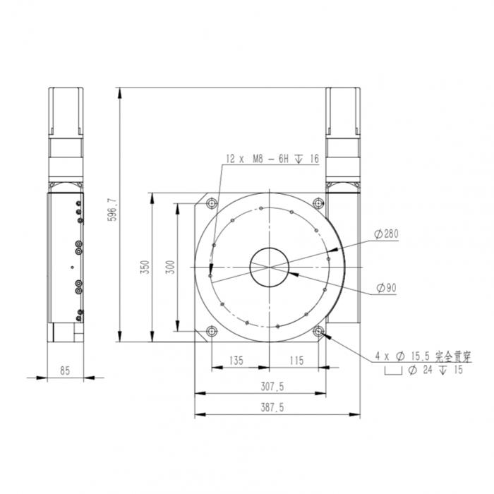 Motorized Rotary Table: J110DX350