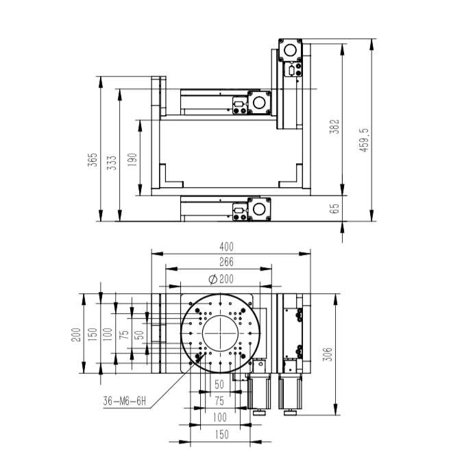 Heavy Loading Motorized XYZ Rotating Table: J3WDX200-200