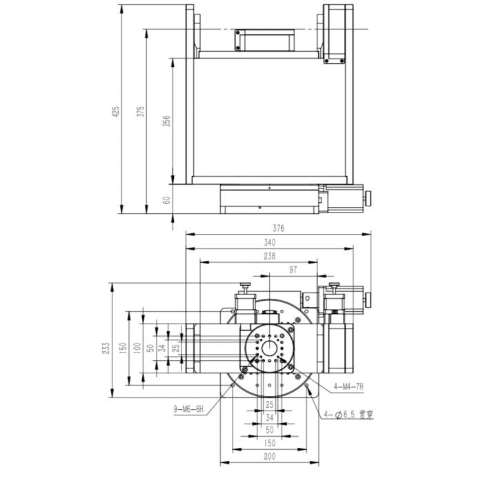 Normal Motorized XYZ Rotating Table: J3WDX200-100