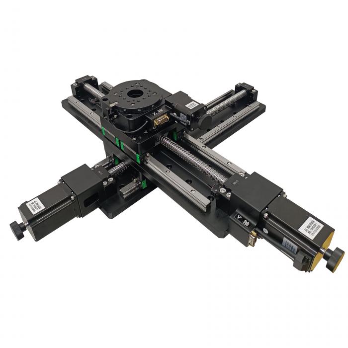 Motorized XY Table with Rotary Axis